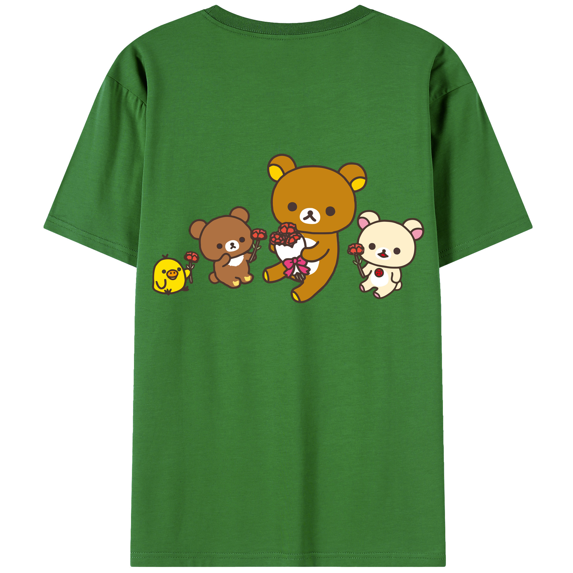 （画像用） リラックマ リラックマ キイロイトリ Rilakkuma Korilakkuma Kiiroitori レディース半袖Tシャツ(バックプリント)
